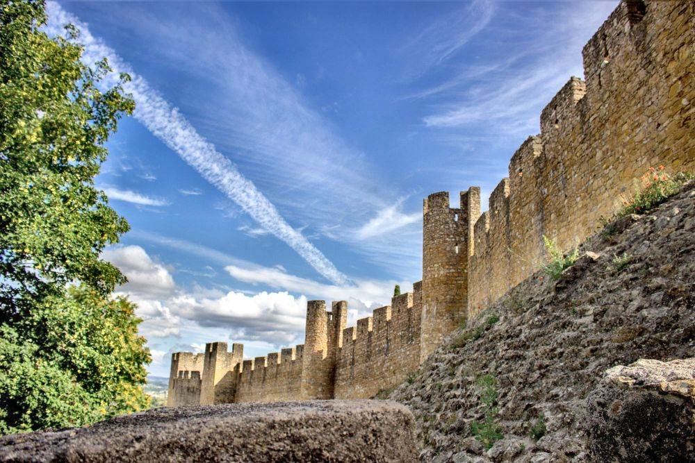 Tomar Knights Templar castle walls, Portugal